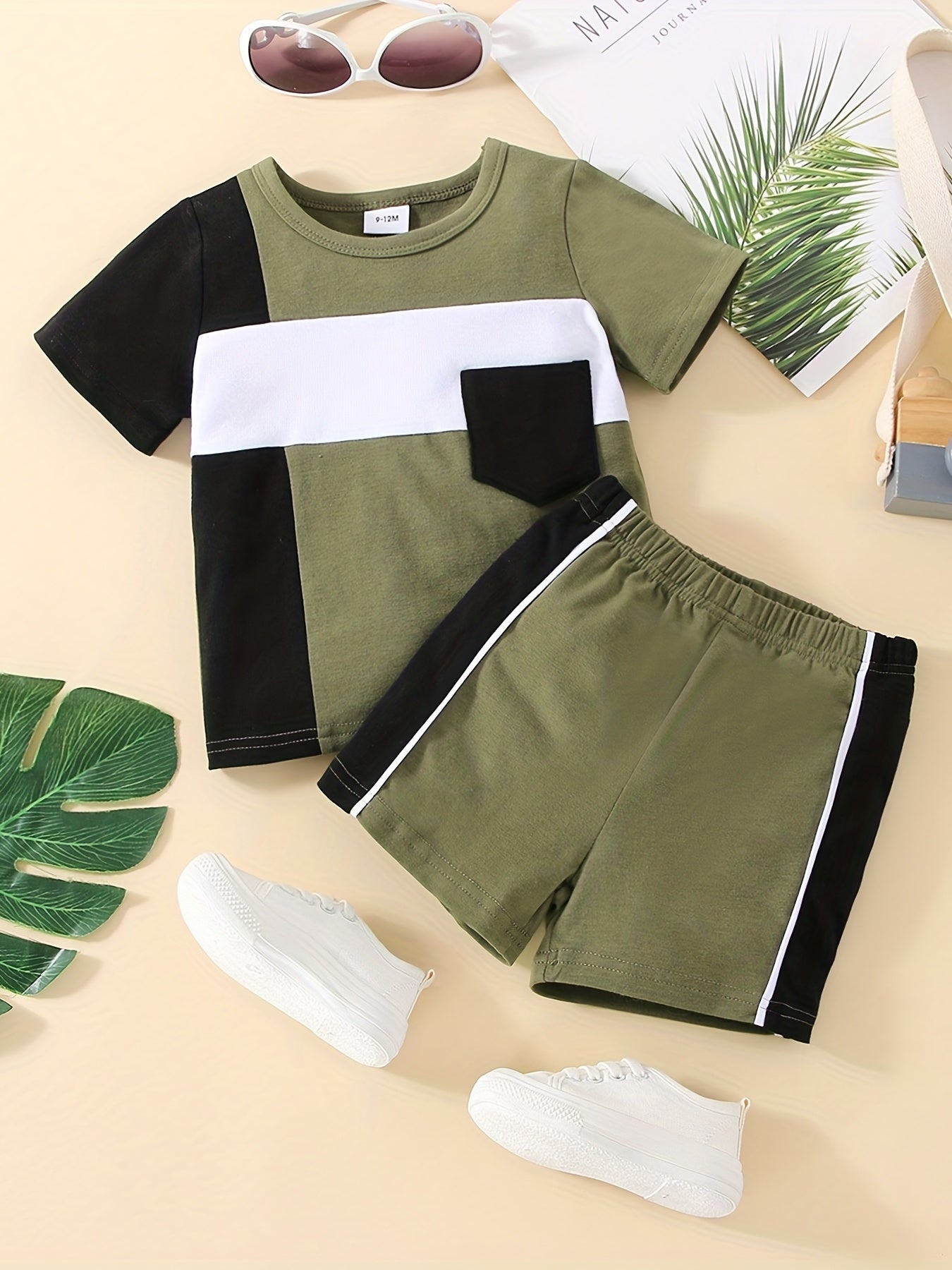 2pcs Baby Boys Casual T shirt & Shorts Set Clothes