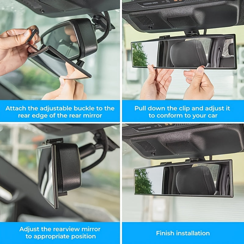 12 inch Panoramic Convex Rearview Mirror Reduce Blind Spot Car SUV Truck