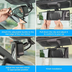 12 inch Panoramic Convex Rearview Mirror Reduce Blind Spot Car SUV Truck