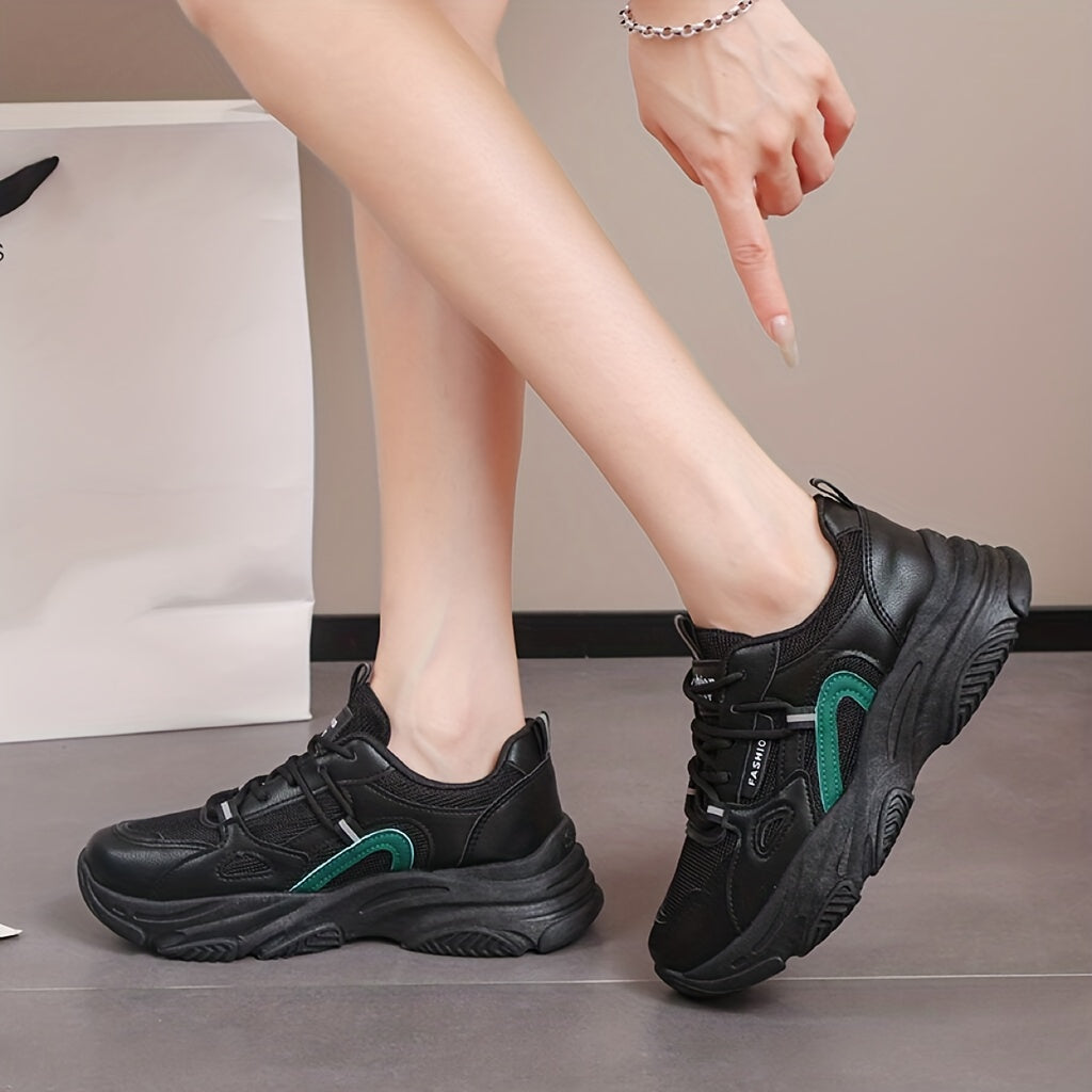 Thick Bottom Shock Absorption Chunky Sneakers Lightweight Comfort Dad Shoes
