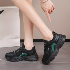 Thick Bottom Shock Absorption Chunky Sneakers Lightweight Comfort Dad Shoes