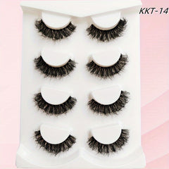 4 Pairs 8D Faux Mink False Eyelashes Fluffy Wispy Thick Eye Lashes