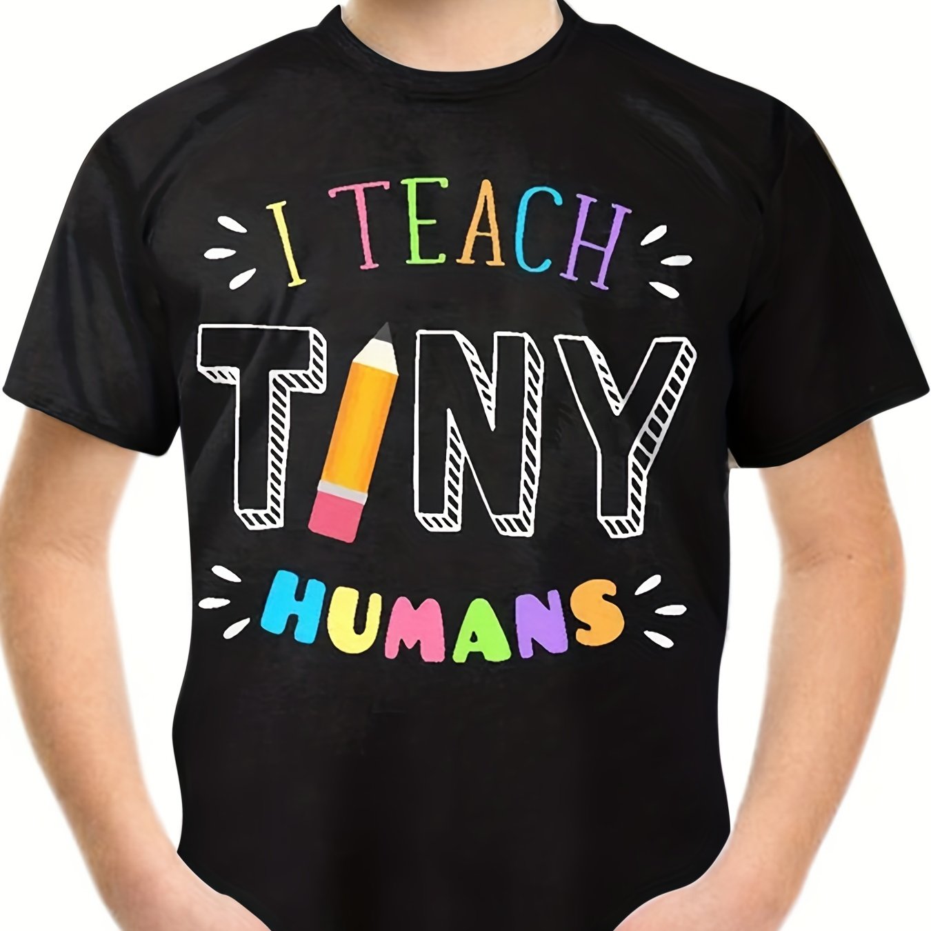 Kids 3D Print Casual T-shirt Boys Girls Letter Graffiti Graphic Tees