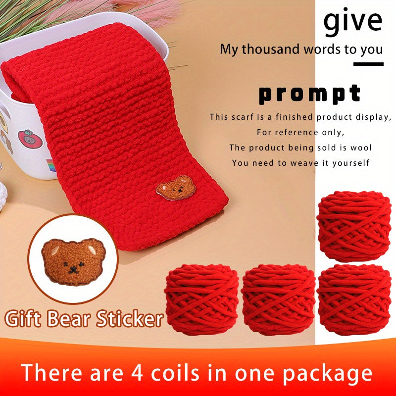 DIY Braided Scarf Kit with Bear Sticker