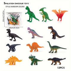 12pc Realistic Dinosaur Toy Set T Rex Triceratops Brachiosaurus Veloci