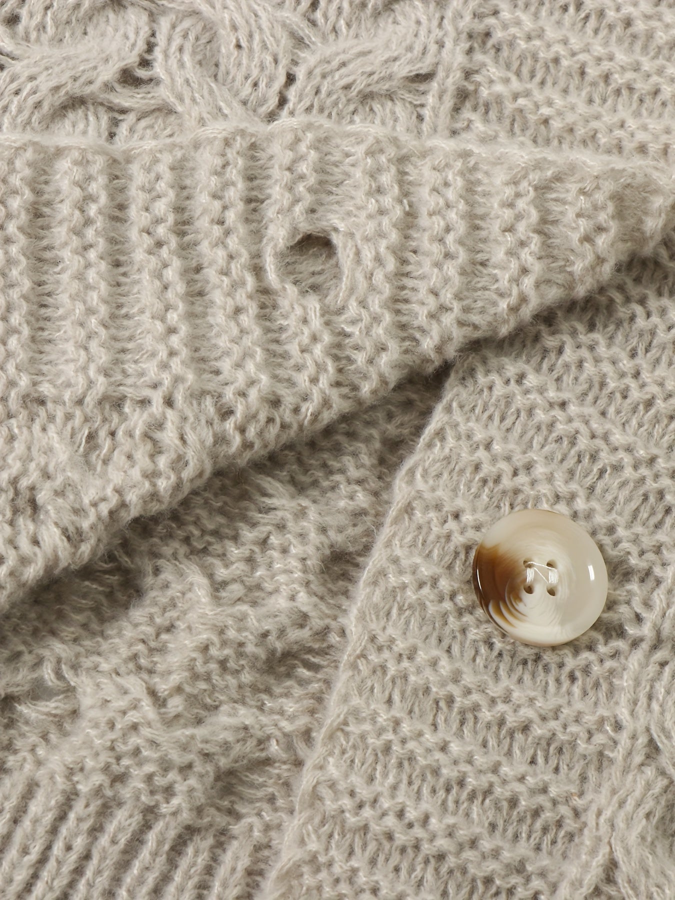 Solid Cable Button Up Cardigan