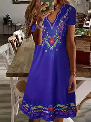 Casual Dress Women's Plus Floral Print Scallop Tee Dress