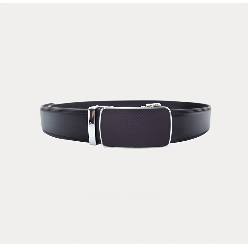 Men's Leather Belt Automatic Buckle Business Suit Waist Strap