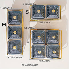 Golden Edge Bead Decor Snack Plate for Events