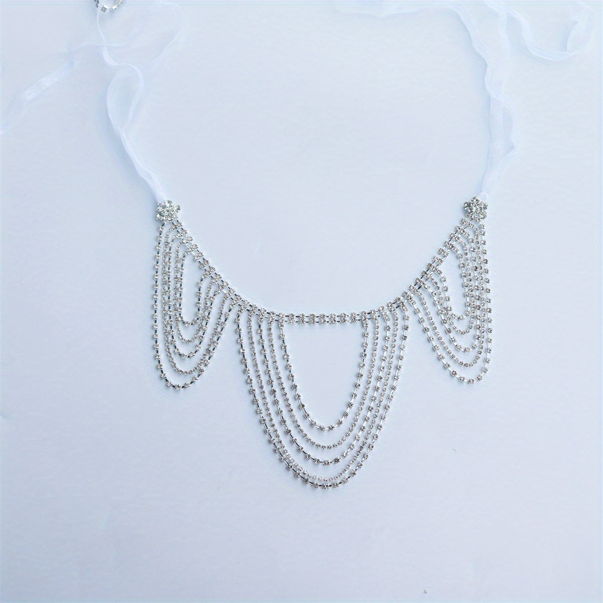 Rhinestone Shoulder Chain With Long Tassel for Wedding Party