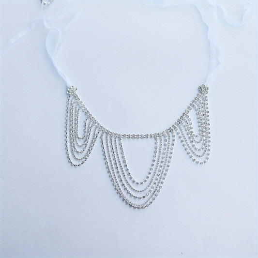 Rhinestone Shoulder Chain With Long Tassel for Wedding Party