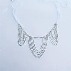 Rhinestone Shoulder Chain With Long Tassel for Wedding Party