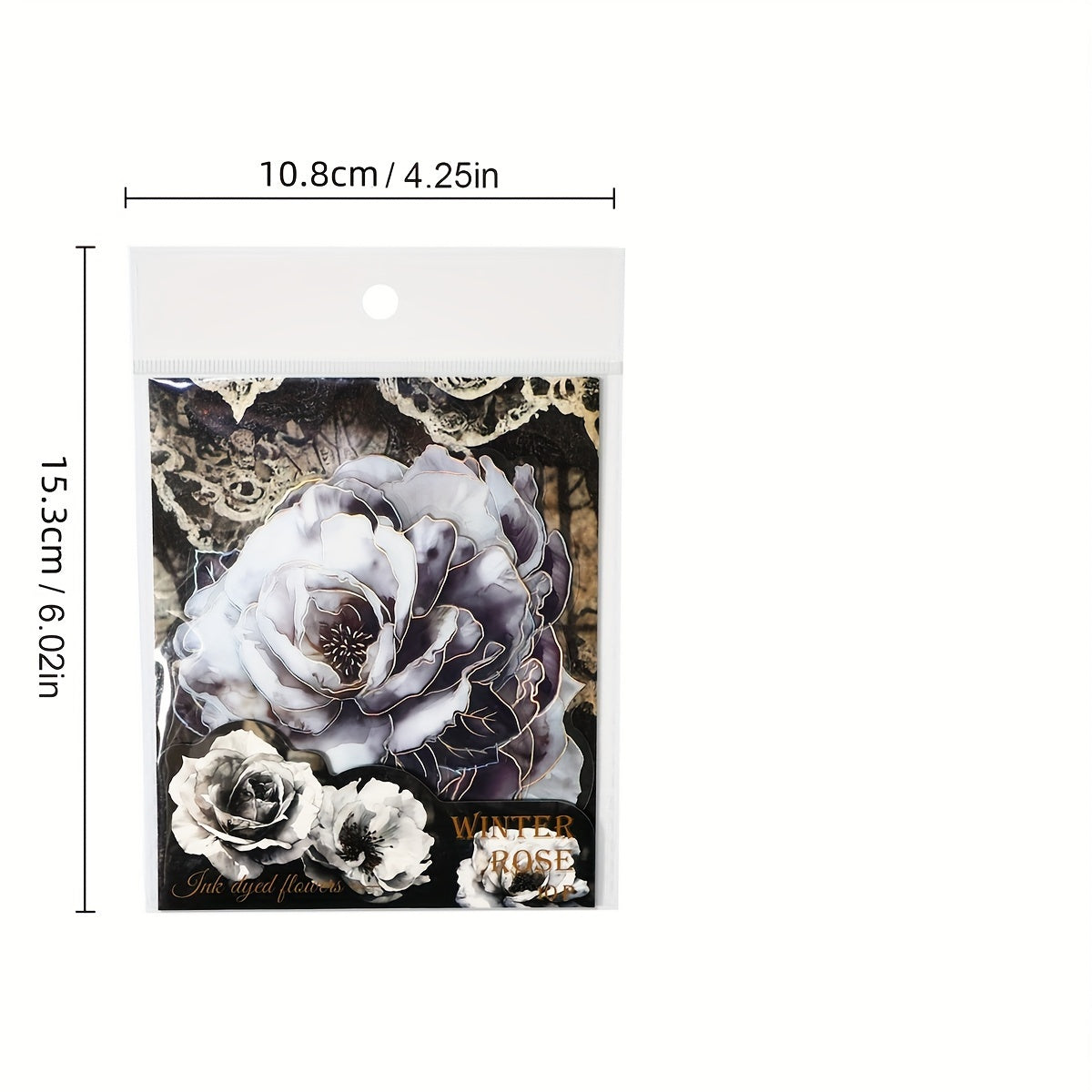 10pcs Ink Dyed Flower Series Vintage Floral Stickers Pack