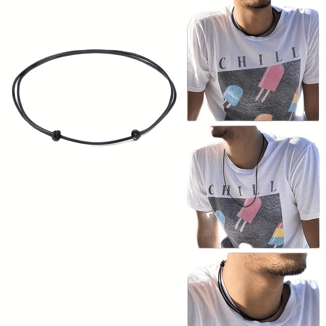 Adjustable Leather Rope Necklace for Women