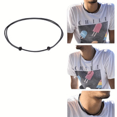 Adjustable Leather Rope Necklace for Women