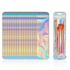 20pcs Holographic Ziplock Bags for Makeup Brushes Lip Gloss Jewelry Candy
