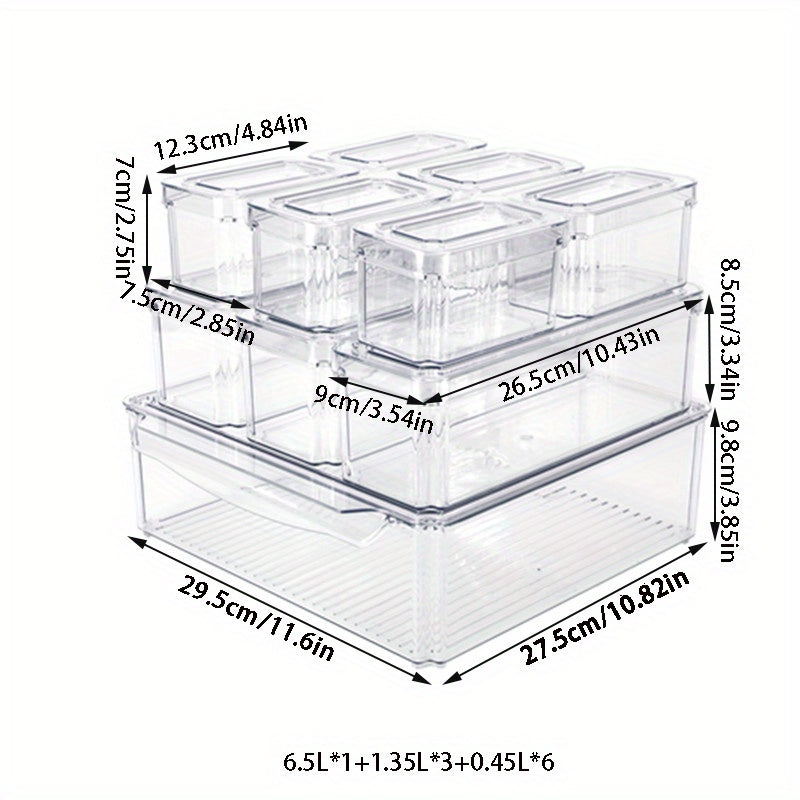 10pcs Food Crisps Refrigerator Storage Plastic Lunch Box