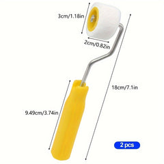 2pcs 4.5 Inch Mini Paint Rollers Wool Brushes