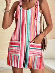 Tie Dye Overall Romper with Pockets