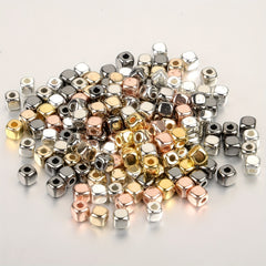 100pcs 3 4mm CCB Square Loose Spacer Beads Rose Golden Seed Beads