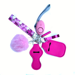 8pcs Women's & Children's Defense Keychain Alarm Whistle Hand Sanitizer Set