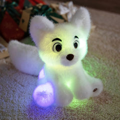 Glow in the Dark Plush Fox Toy with LED Light Soft Stuffed Animal Night Light