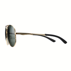OUWEN Oversized Aviator Sunglasses Green Lens UV Protection