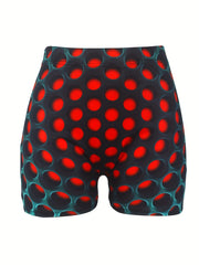 Graphic Print Skinny Shorts Yoga Casual Summer Shorts Women's Clothing