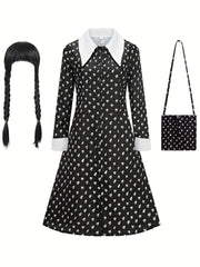 Kids Girls TV Series Princess Costume Dress Set with Wig & Necklace