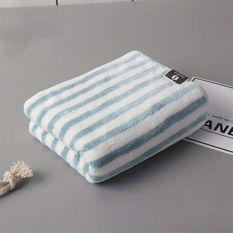 Coral Fleece Striped Towel Absorbent Hair Towel