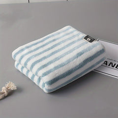 Coral Fleece Striped Towel Absorbent Hair Towel