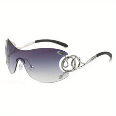 Snake Temple Sunglasses Gradient Rimless UV400