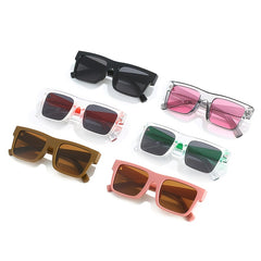 Square Frame Gentle Driver Sunglasses Matte Brown Retro UV400 Glasses