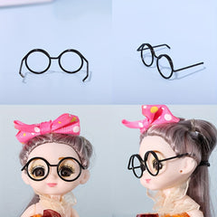 1pc Dolls Metal Glasses Frame Creative Accessories Electroplated
