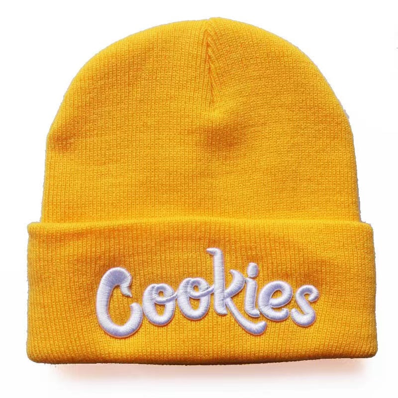 Boys Classic Knit Cap With Cookies Embroidery