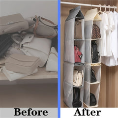4-Layer Hanging Purse Organizer Closet Wardrobe Space Saving Bag