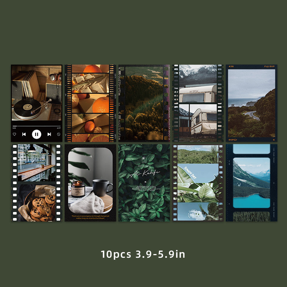 10pcs Creative Postcards Indoor Wall Self Paste Photo Material