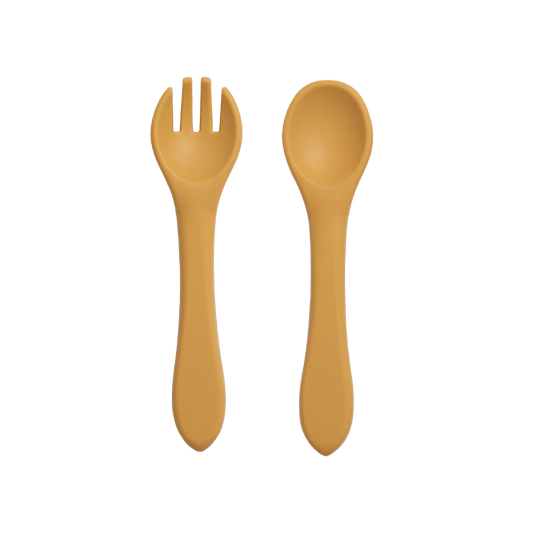 2pcs Baby Silicone BPA-Free Tableware Set with Spoon & Fork
