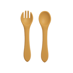 2pcs Baby Silicone BPA-Free Tableware Set with Spoon & Fork