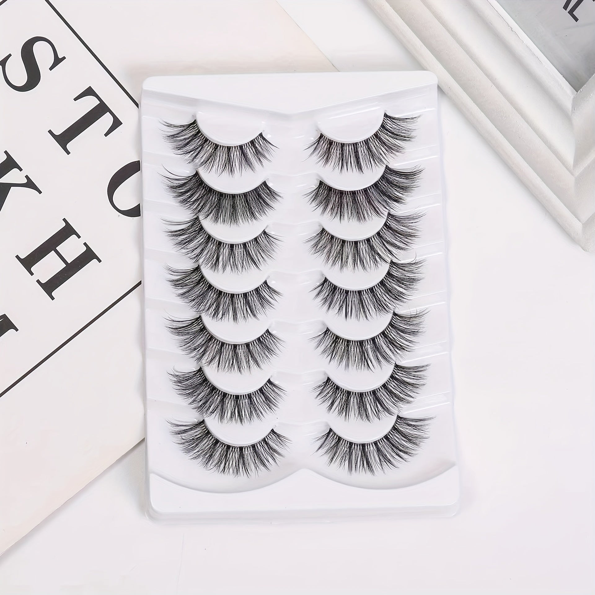 7 Pairs Thick 3D Curling False Eyelashes Fluffy Volume D Curl Lashes