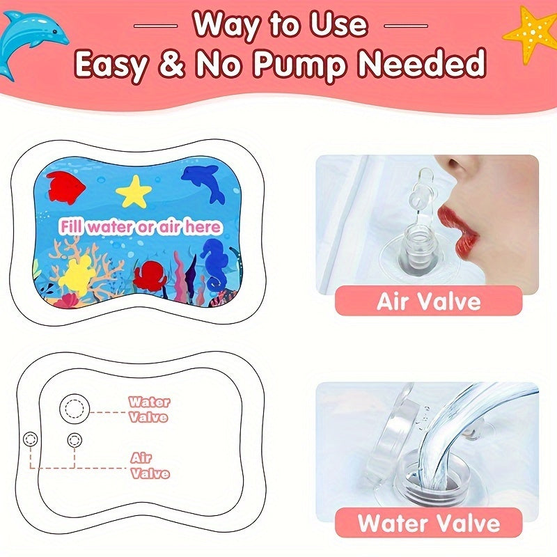 WELLFAR Pink Inflatable Crawling Mat with PE Surface