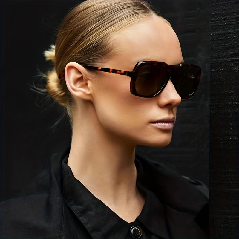 Retro Tortoiseshell Square Sunglasses UV400 Sun Shades