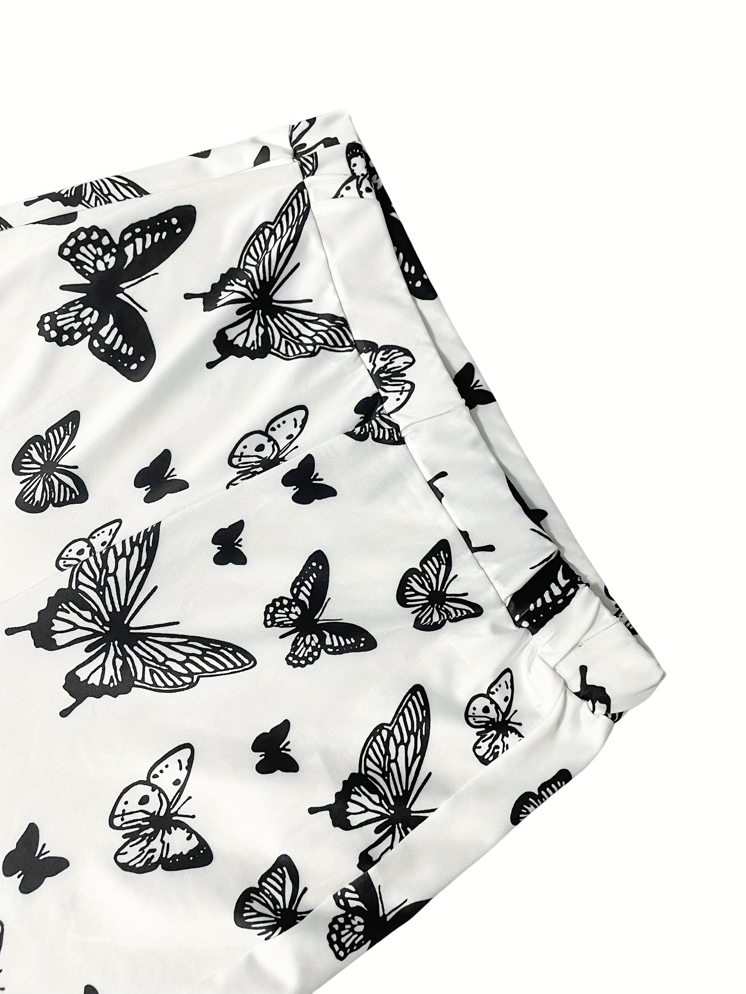 Butterfly Print Flare Leg Pants Casual Forbidden Pants