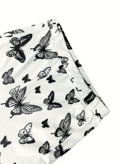 Butterfly Print Flare Leg Pants Casual Forbidden Pants