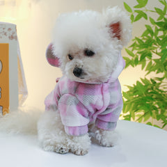 Cartoon Bear Embroidered Pet Bear Ear Shape Hoodie Dog Warm Clothes