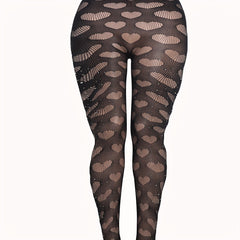 Sexy Rhinestone Heart High Waist Footed Tights