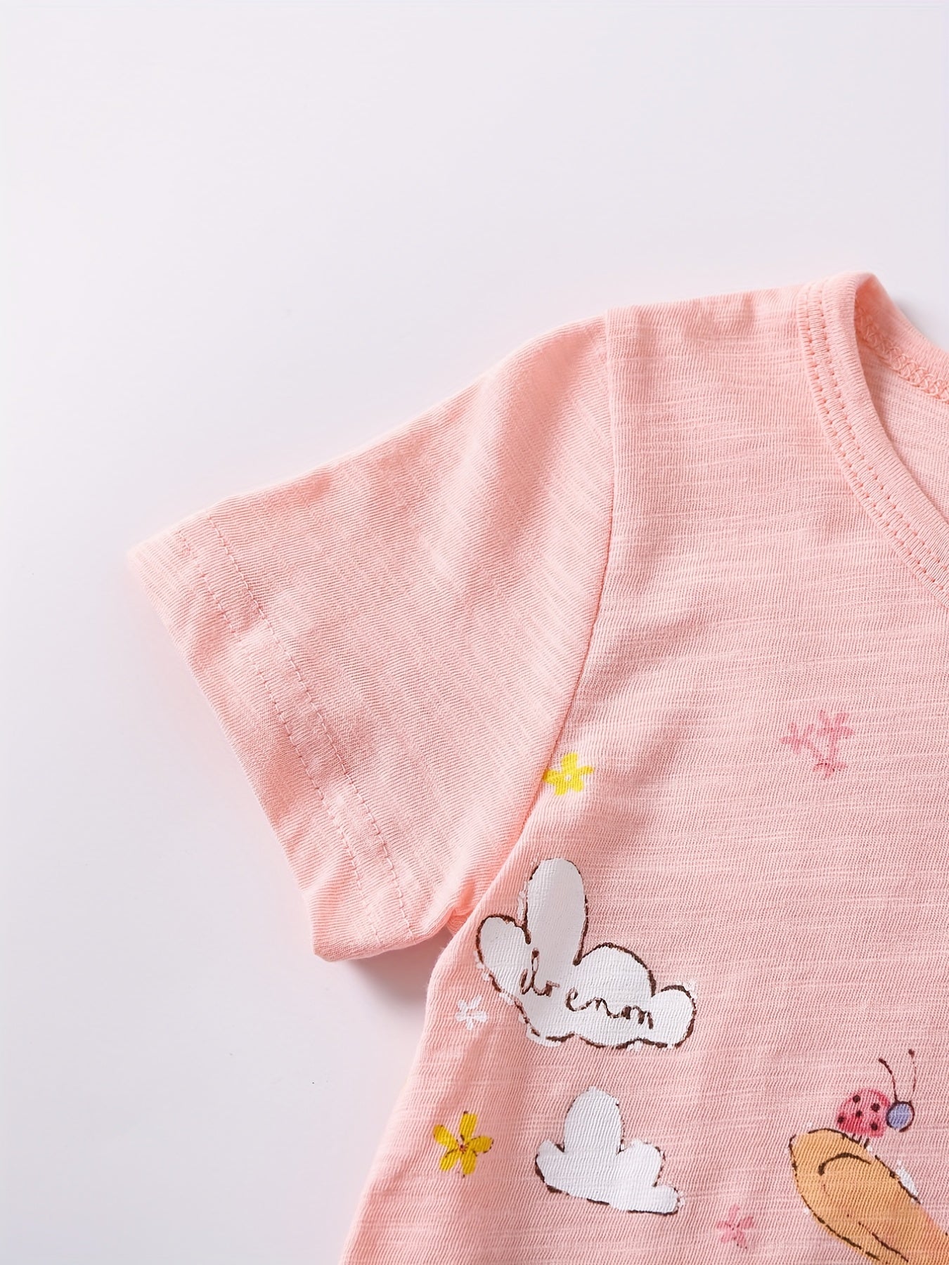 Kids Rabbit Pattern Tee Top & Shorts Set