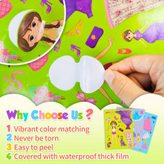 6 Sheets Pink Princess Face Changing Stickers