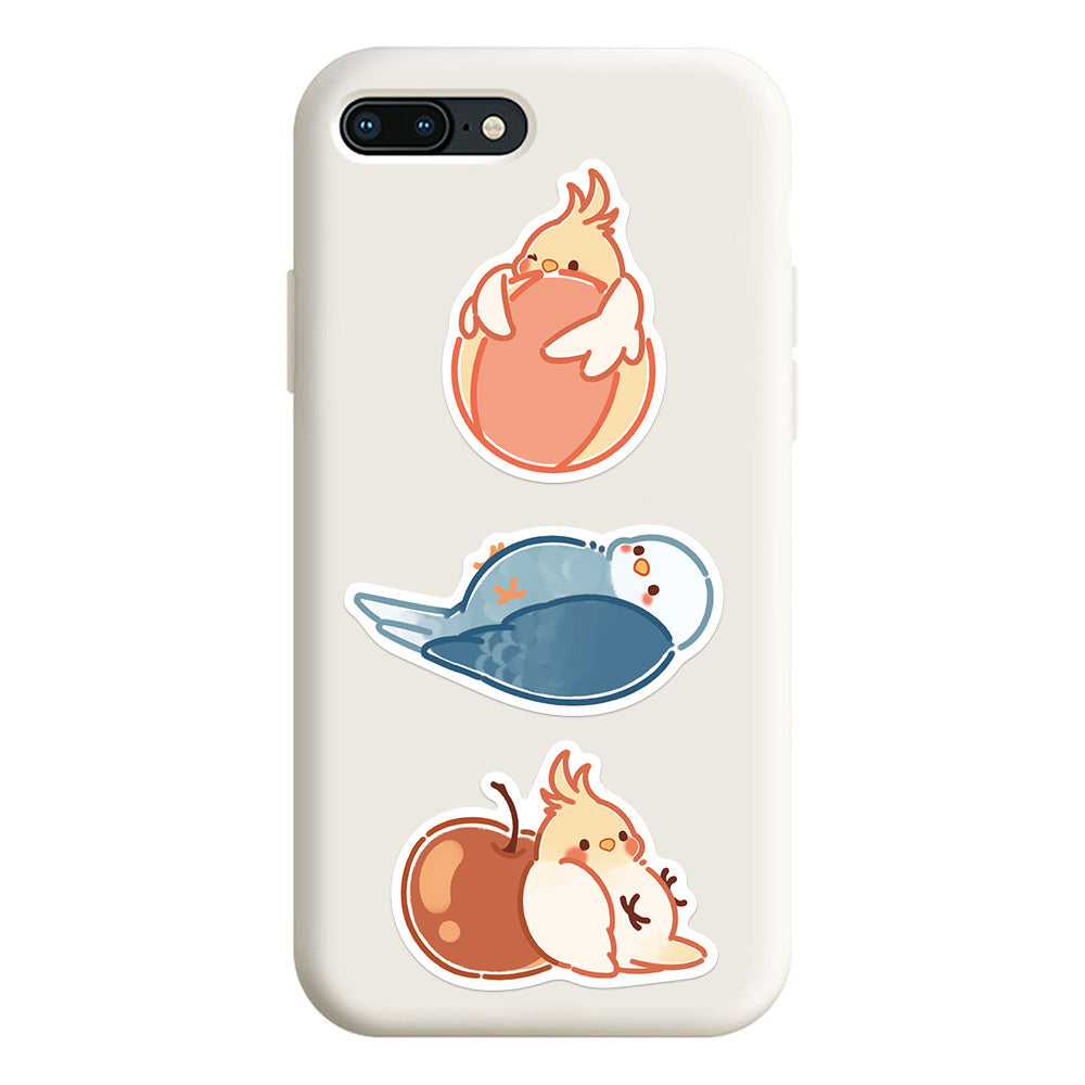 50pcs Cute Parrot Stickers for Water Bottles & Laptops