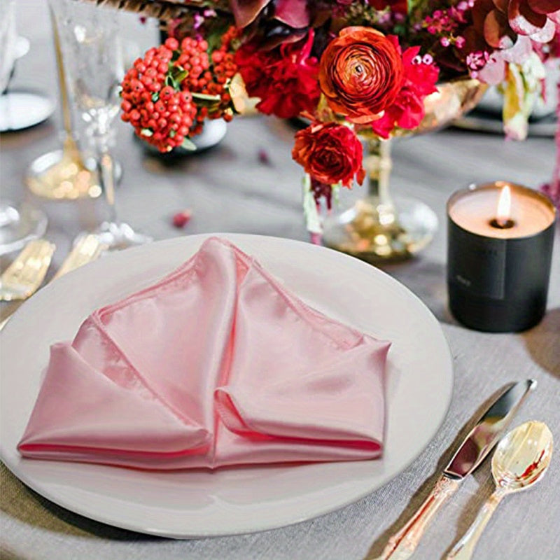 6pcs Polyester Napkin Solid Style Small Napkins For Dining Table Decor